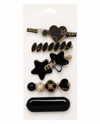  Siyah Gold Taşlı Dekoratif Saç Tokası – 5'li Set