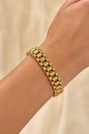 Fashion Geometrik Baklalı Kalın Gold Renk Kadın Bileklik