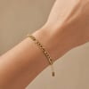Fashion Gold Renk Oval Halka ve Örgü Zincir Detaylı Ayarlanabilir Bileklik
