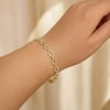 Fashion Gold Renk Taşlı Oval Halka Bağlantılı Bileklik