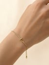 Fully Design Taşlı Yatay Bar Detaylı İnce Gold Renk Kadın Bileklik