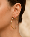Luxury Büyük Klasik Oval Halka Küpe – Altın