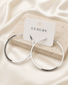 Luxury Çelik Dev Boy Yassı Oval Halka Küpe – Gümüş