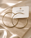 Luxury Çelik Ekstra Büyük İnce Halka Küpe – Altın