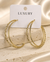 Luxury Çelik İki Aralıklı Büyük Boy Halka Küpe – Gold