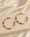 Luxury Geometrik Burgu Büyük Halka Küpe – Gold