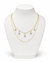 LUXURY Geometrik Taşlı Üç Katlı Gold Kolye