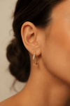Luxury Taş Sıralı Geometrik Halka Küpe