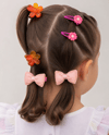 Pembe Fiyonk ve Çiçek Detaylı Çocuk Saç Tokası – 6'lı Set