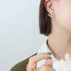 Titanyum Taşlı Kavisli Ear Jacket Küpe