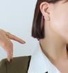 Titanyum Taşlı Kavisli Ear Jacket Küpe