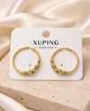 Xuping Taşlı Yılan Başlı Gold Halka Küpe