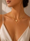 Zirkon Taşlı Kalp Figürlü İkili Y-Zincir Kolye | Love Serisi  FullyDesing Accessory