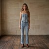 Korse Detaylı Denim Takım