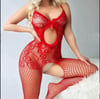 NightLight Dantelli Kırmızı Bodystocking
