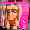 NightLight Kırmızı Fiyonklu Jartiyer Takım