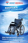 SDM STAR 005 MANUEL TEKERLEKLİ SANDALYE AYAK-BALDIR DESTEKLİ