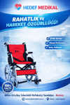 Witra Orta Boy Tekerlekli Refakatçi Sandalye Kırmızı