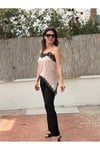 Dantel Detaylı Saten Şık Bluz ( Nude & Şampanya alt tonlu)