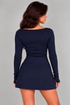 PRENSES YAKA PARMAK GEÇMELİ BODY