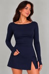 PRENSES YAKA PARMAK GEÇMELİ BODY