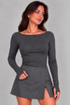 PRENSES YAKA PARMAK GEÇMELİ BODY