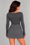 PRENSES YAKA PARMAK GEÇMELİ BODY