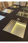 Ayna Supla Masa Üstü Aynası Bizote Kenar Tekli 30x30 (GÜMÜŞ)