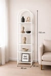 Mini Ütopya Metal Kitaplık Ve Dekoratif Raf 150x40x30 beyaz