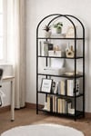 siyah metal kitaplık ve raf 150x70x40 (füme camlı)