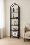 siyah mini ütopya metal kitaplık ve dekoratif raf 150x40x30