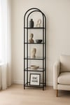 siyah mini ütopya metal kitaplık ve dekoratif raf 150x40x30
