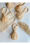 Bej Ahşap Rattan Saf Bambu Makaras Çıngırak