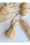 Bej Ahşap Rattan Saf Bambu Makaras Çıngırak