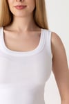 2'Li Kadın Beyaz Fitilli Crop Atlet Yumuşak Dokulu Esnek Basic Model-1001K