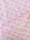 1 Metre Eni 240 Cm Pembe Kalp Desenli %100 Pamuklu Kumaş