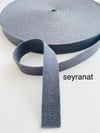 1 Metre Eni 3 Cm Pamuklu Koyu Gri Kolon