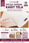 3 Metre Eni 90 Cm 40 Gr Beyaz Ütü İle Yapışan Kağıt Tela