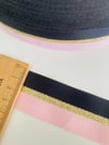 5 Metre Eni 3 Cm Renkli Simli Polyester Biye
