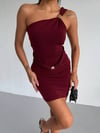 BORDO TEK OMUZ ELBİSE