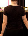 TAŞLI KAHVERENGİ BLUZ