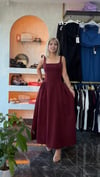 Bordo prenses elbise