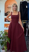 Bordo prenses elbise