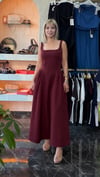 Bordo prenses elbise