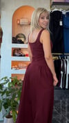 Bordo prenses elbise