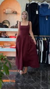 Bordo prenses elbise