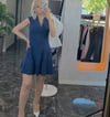 Jean kumaş mini elbise