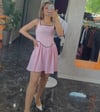 Pembe rahat kalıp mini elbise