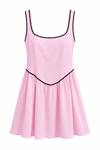 Pembe rahat kalıp mini elbise