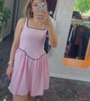 Pembe rahat kalıp mini elbise